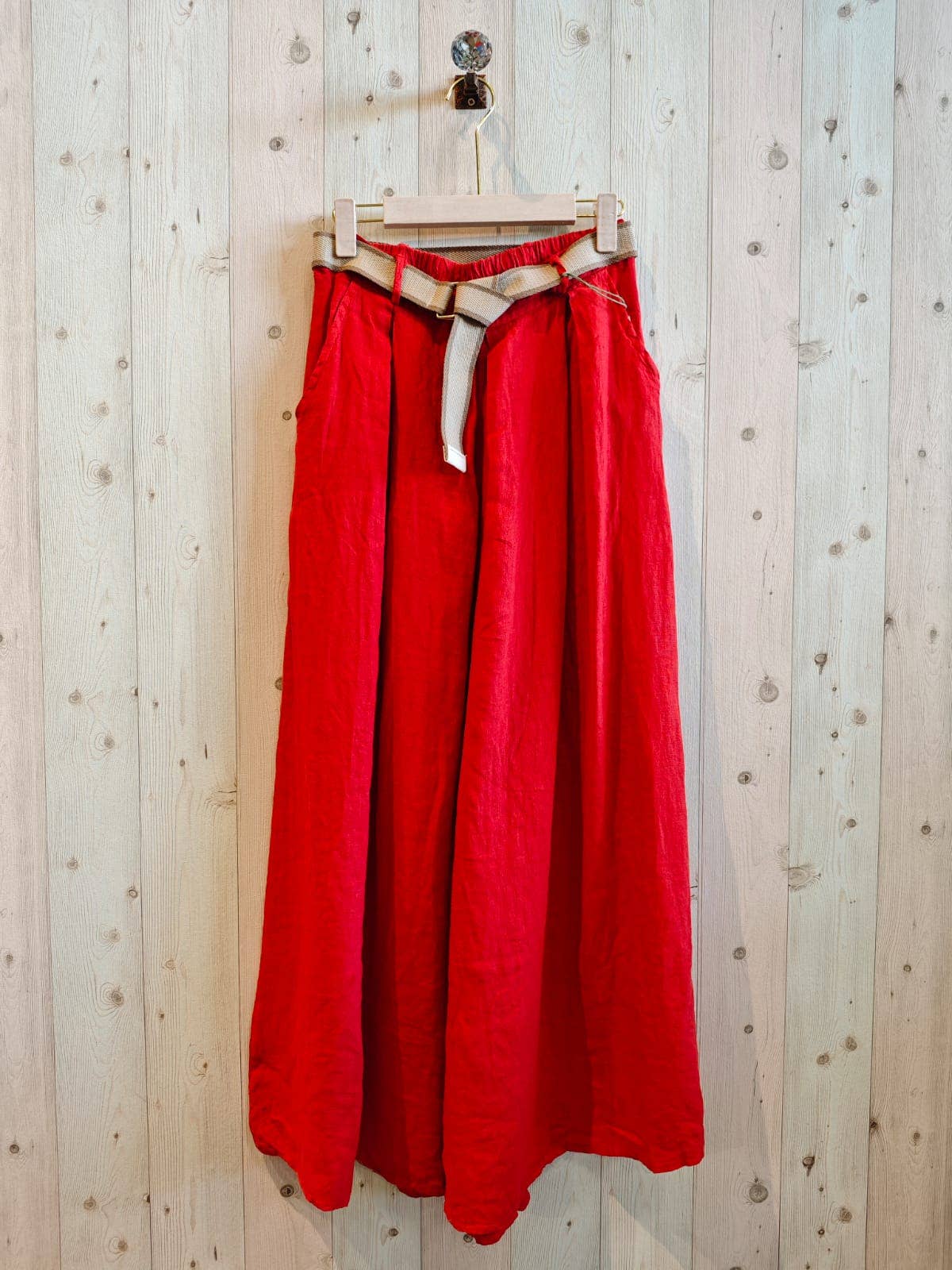 Hose mit Gürtel 100% LEINEN