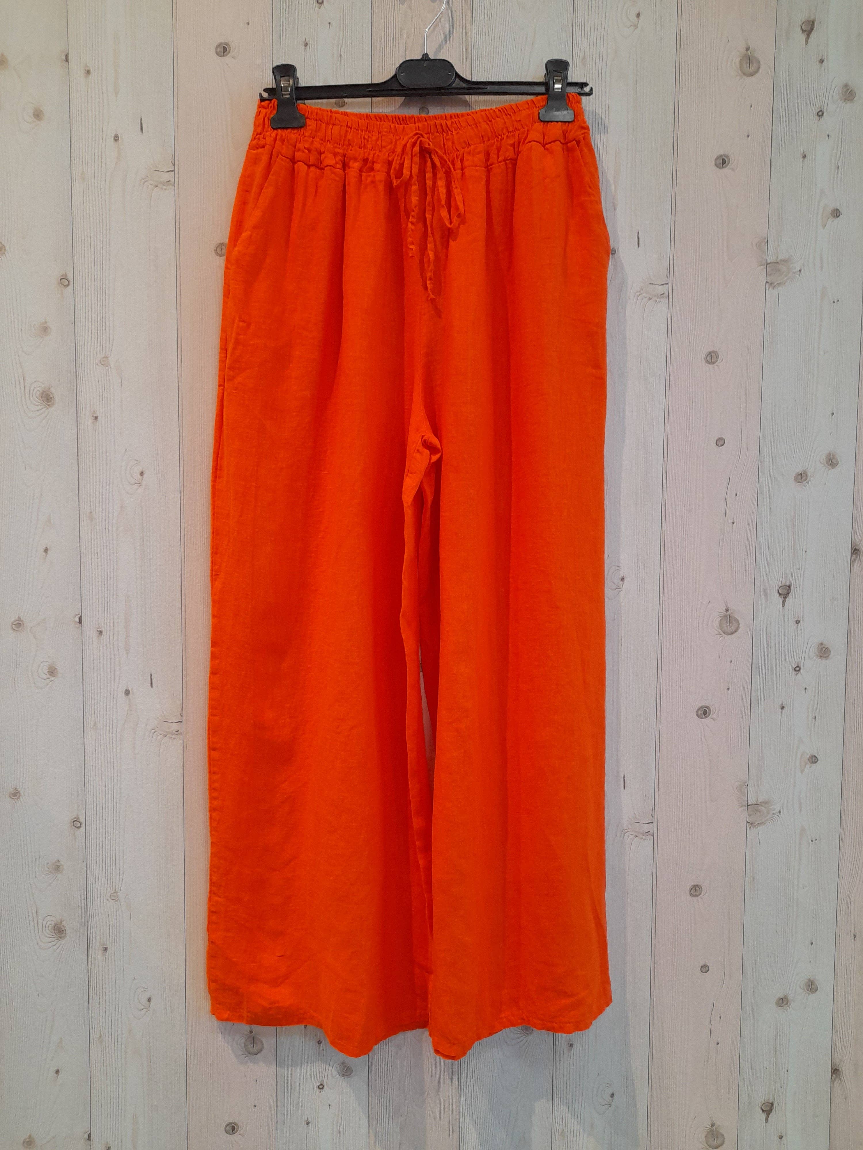 Hose mit geradem Beinschnitt 100% LEINEN