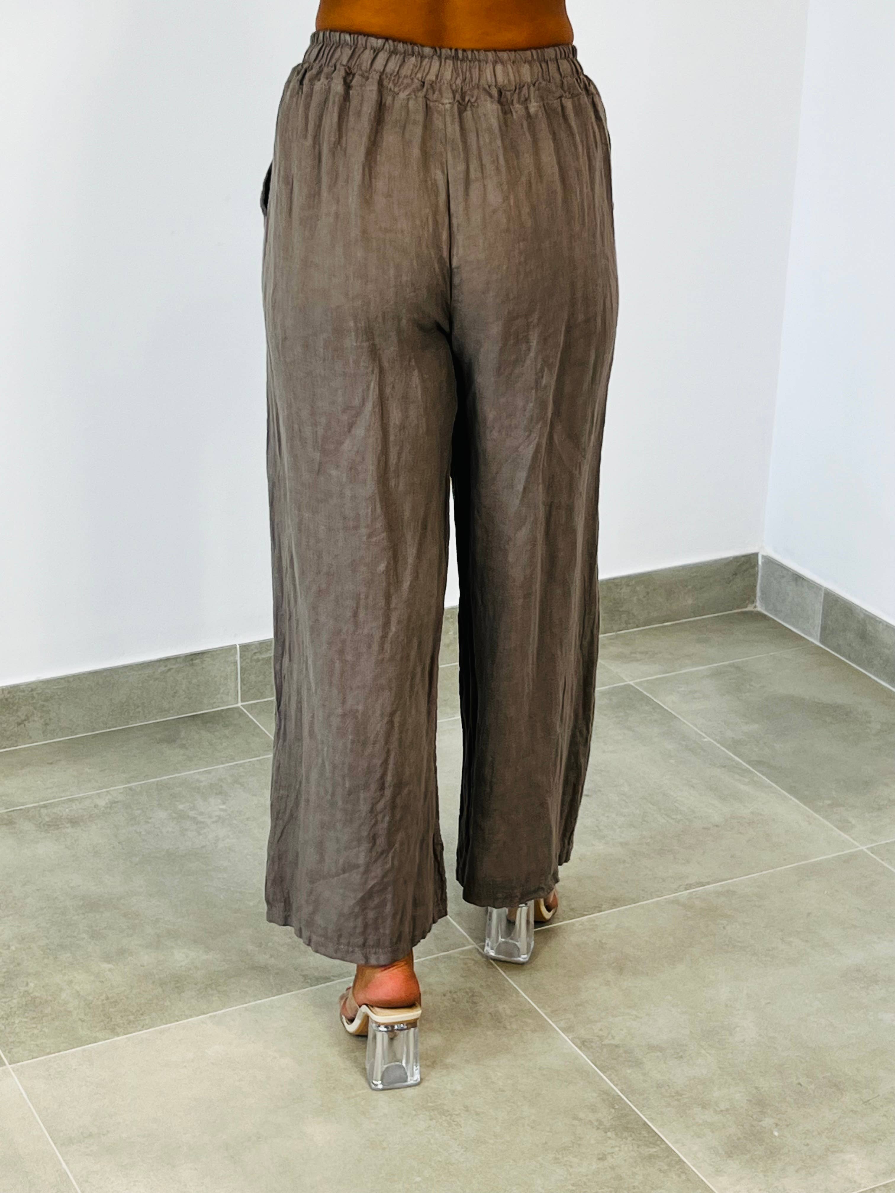 Hose mit geradem Beinschnitt 100% LEINEN