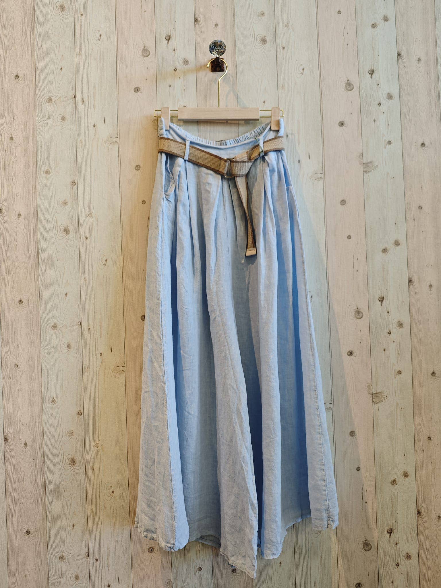 Hose mit Gürtel 100% LEINEN