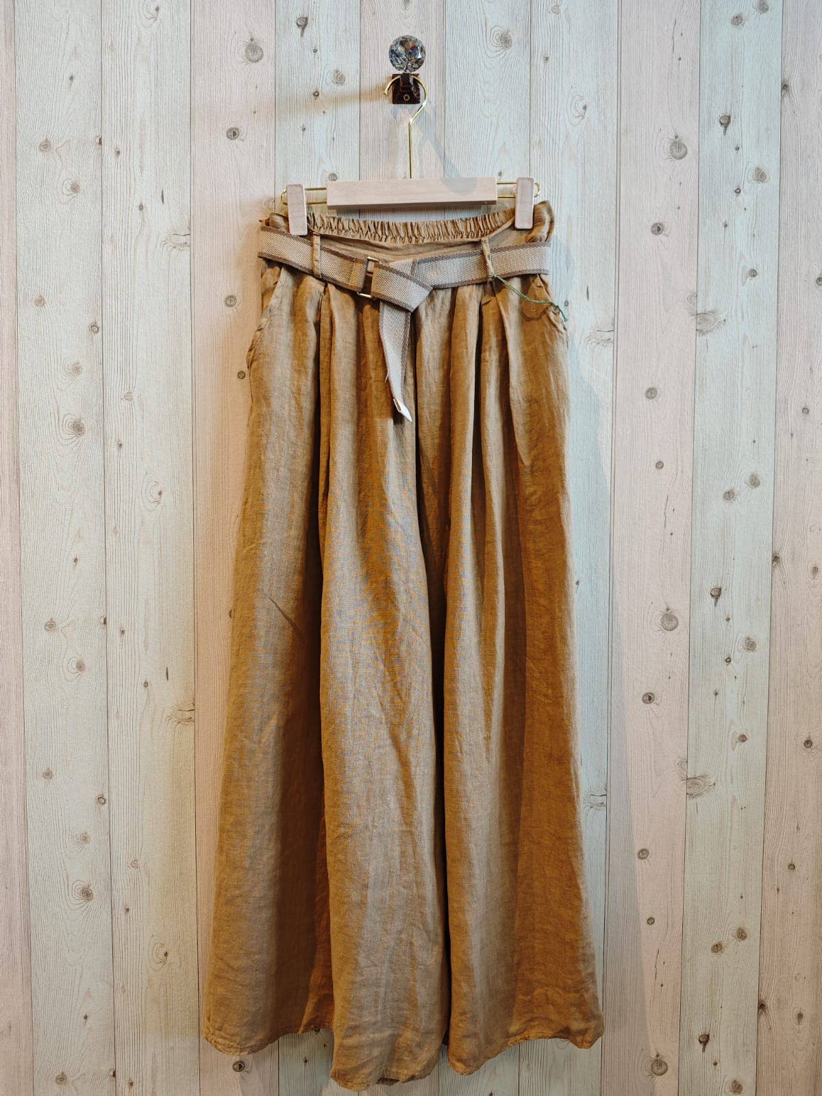 Hose mit Gürtel 100% LEINEN