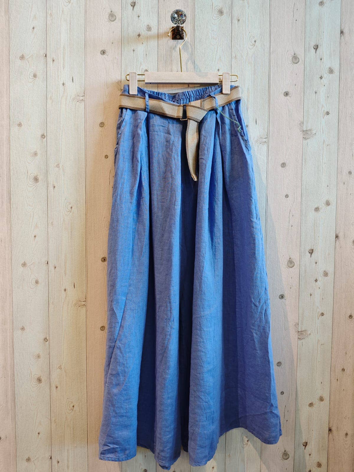 Hose mit Gürtel 100% LEINEN