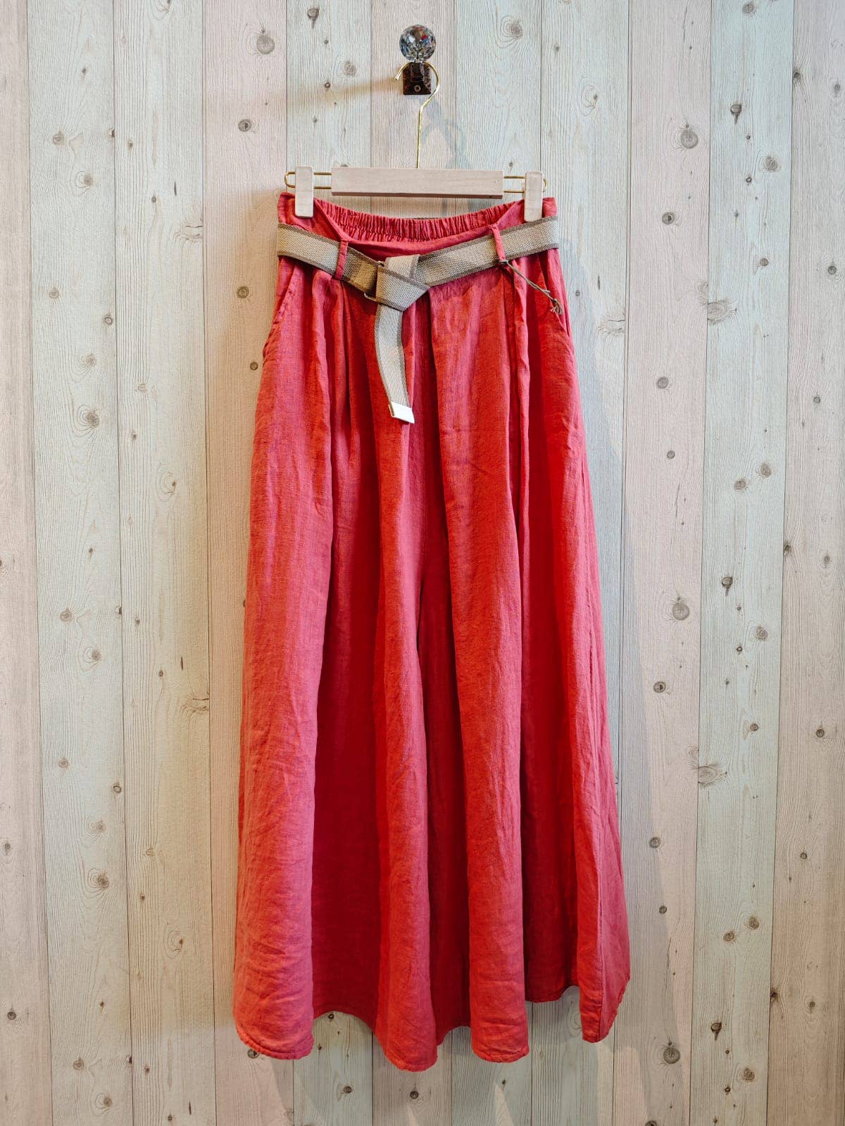 Hose mit Gürtel 100% LEINEN