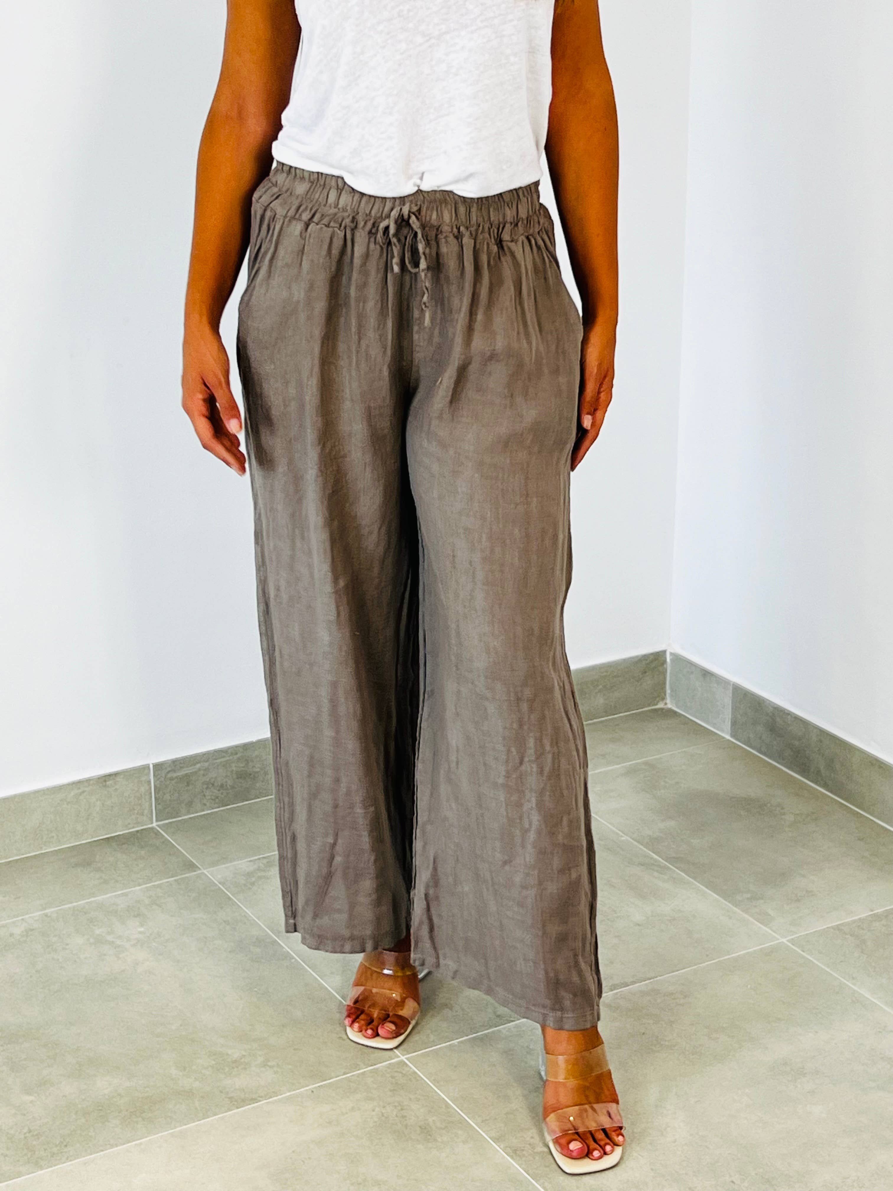 Hose mit geradem Beinschnitt 100% LEINEN