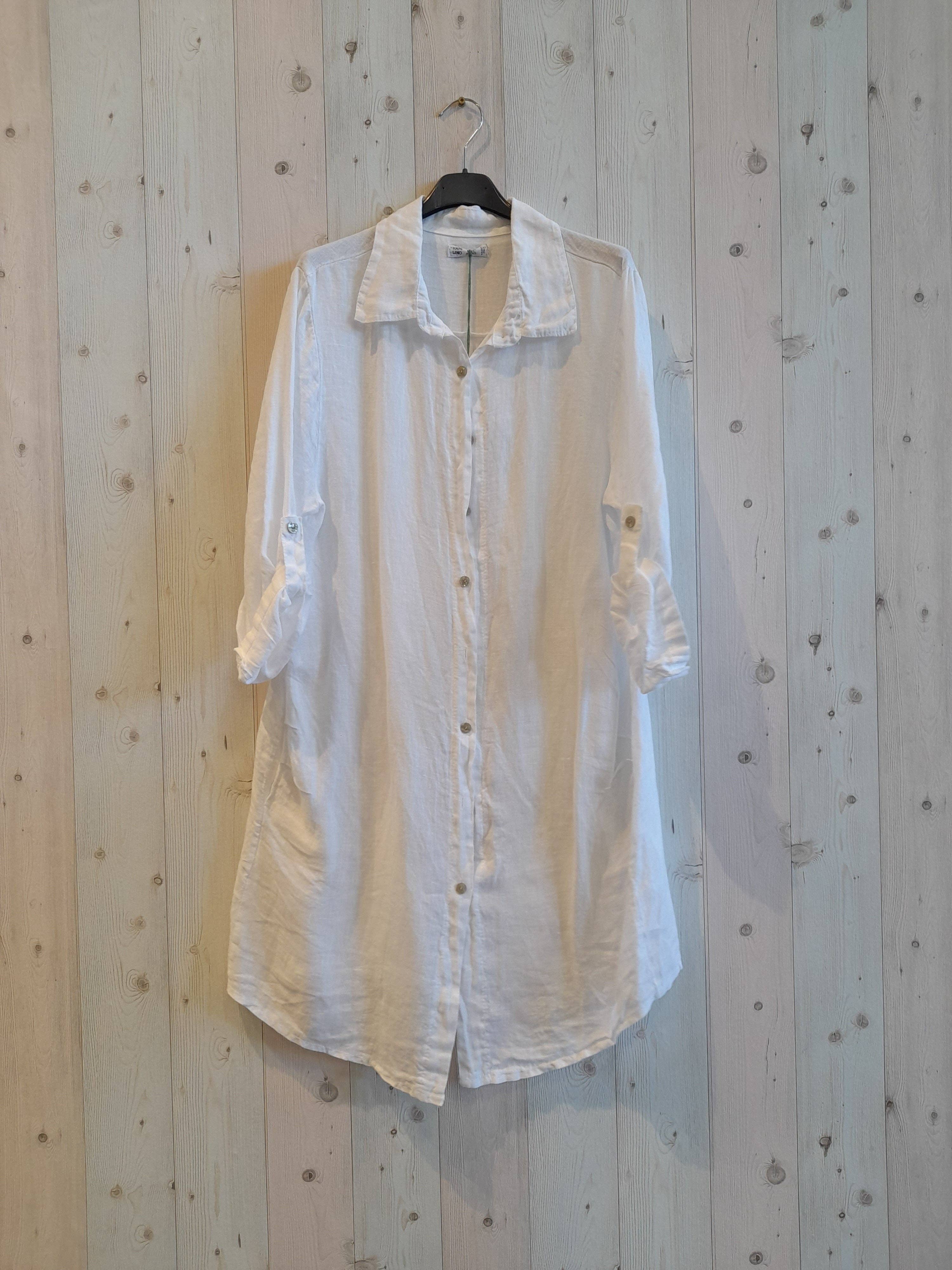 Kurzes Hemdkleid aus 100% LEINEN