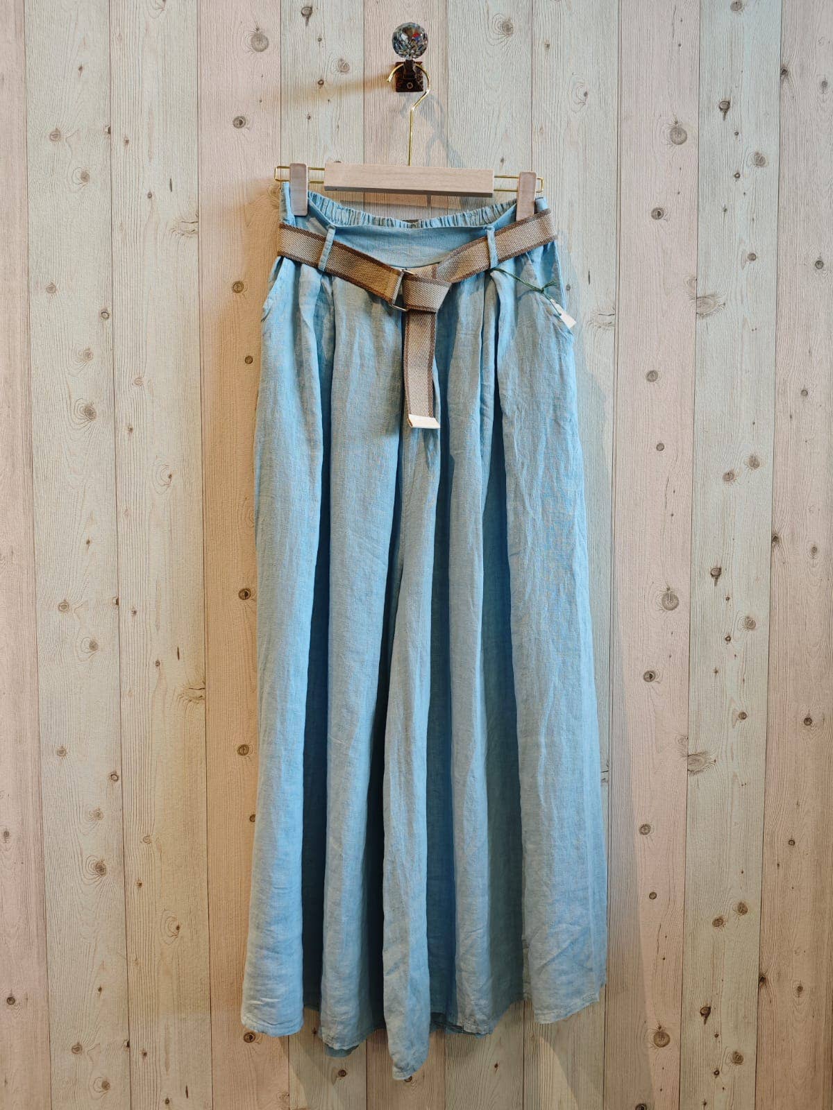 Hose mit Gürtel 100% LEINEN