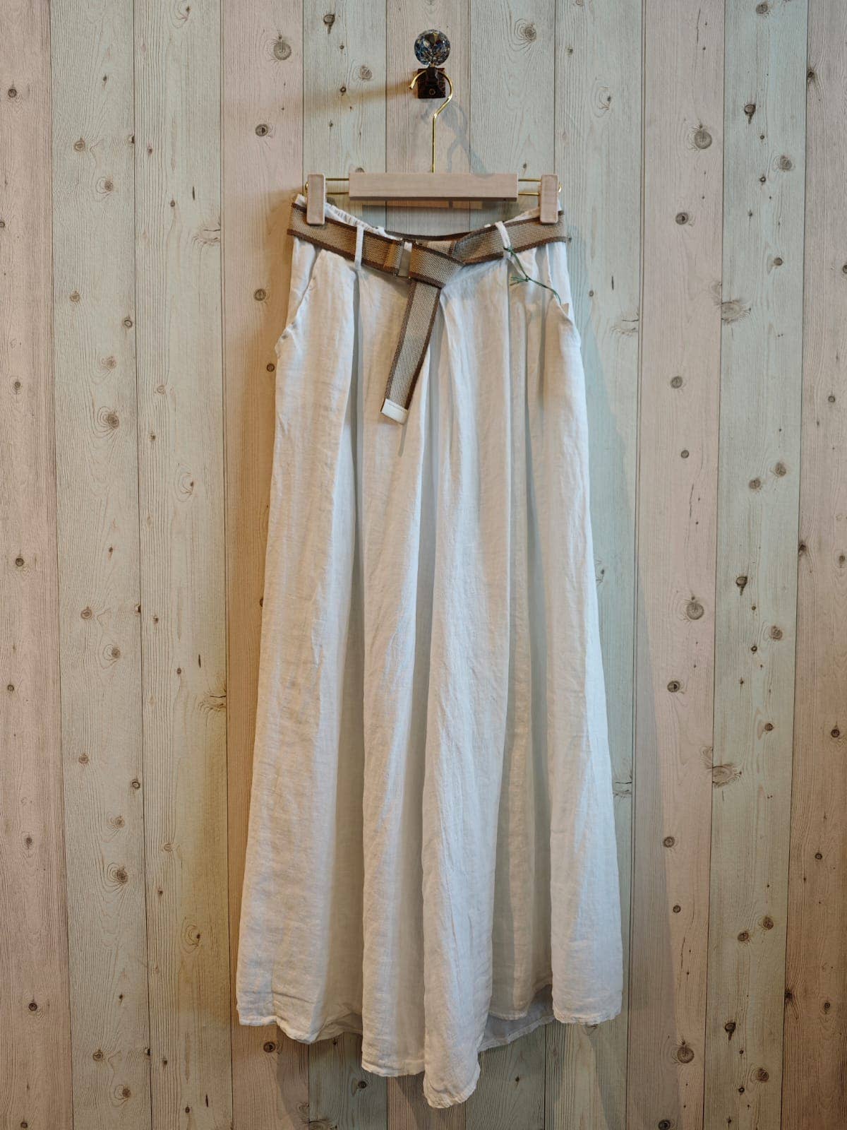 Hose mit Gürtel 100% LEINEN