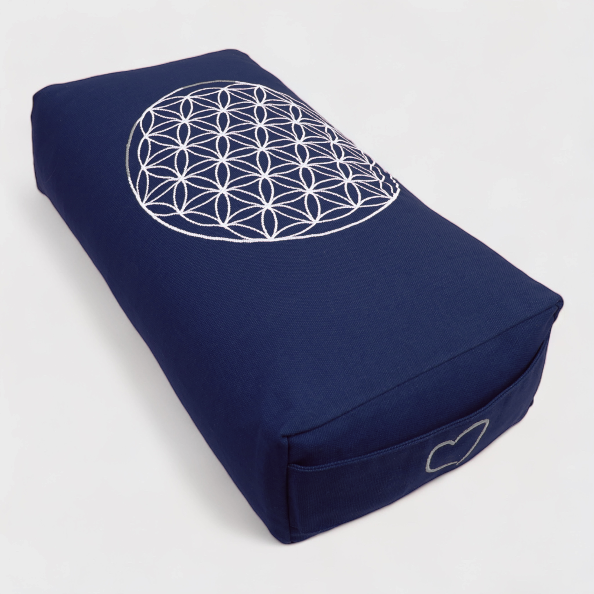 Rechteckiges Bolster Meditationskissen Blume des Lebens H: 10 cm