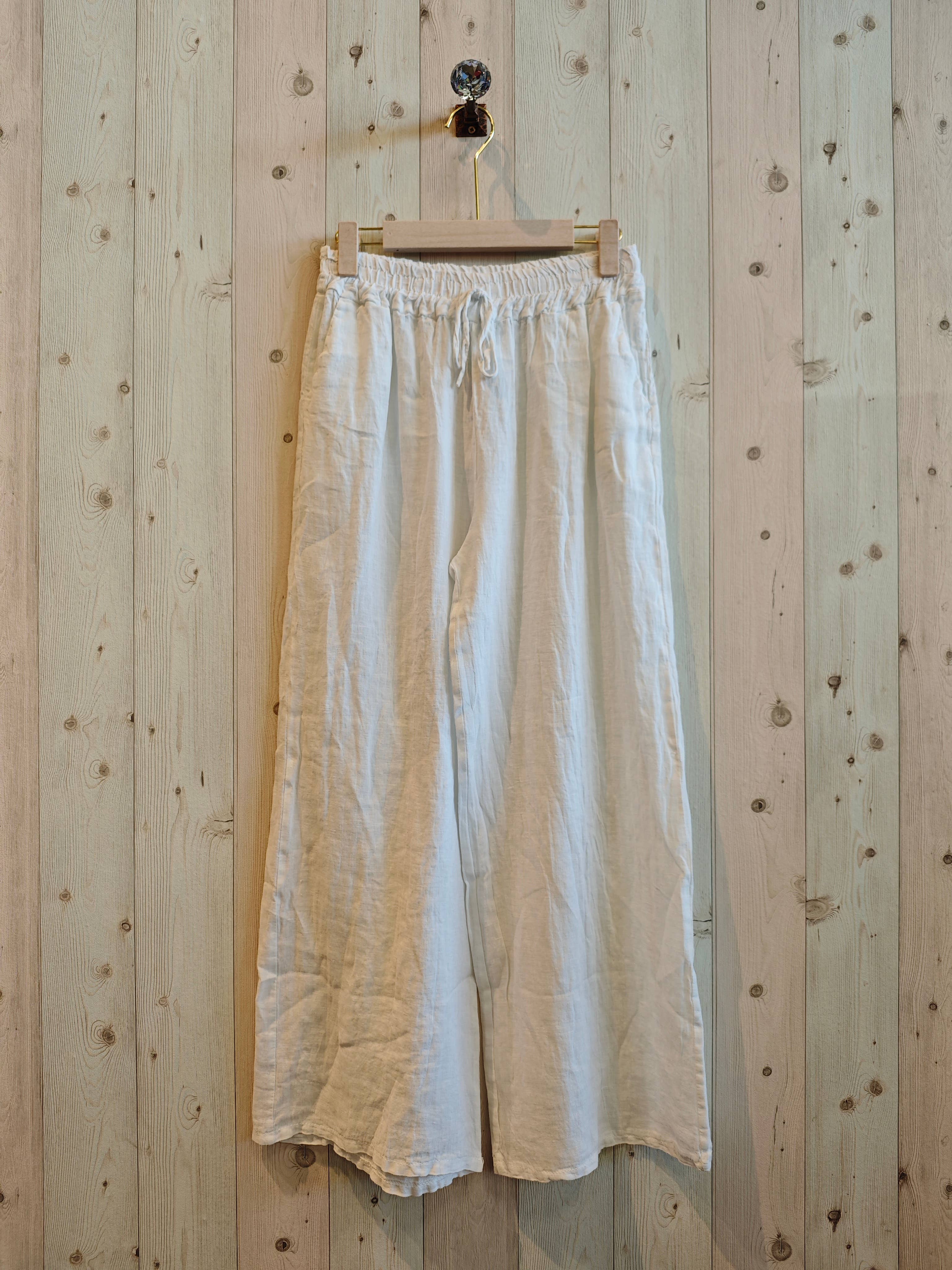 Hose mit geradem Beinschnitt 100% LEINEN