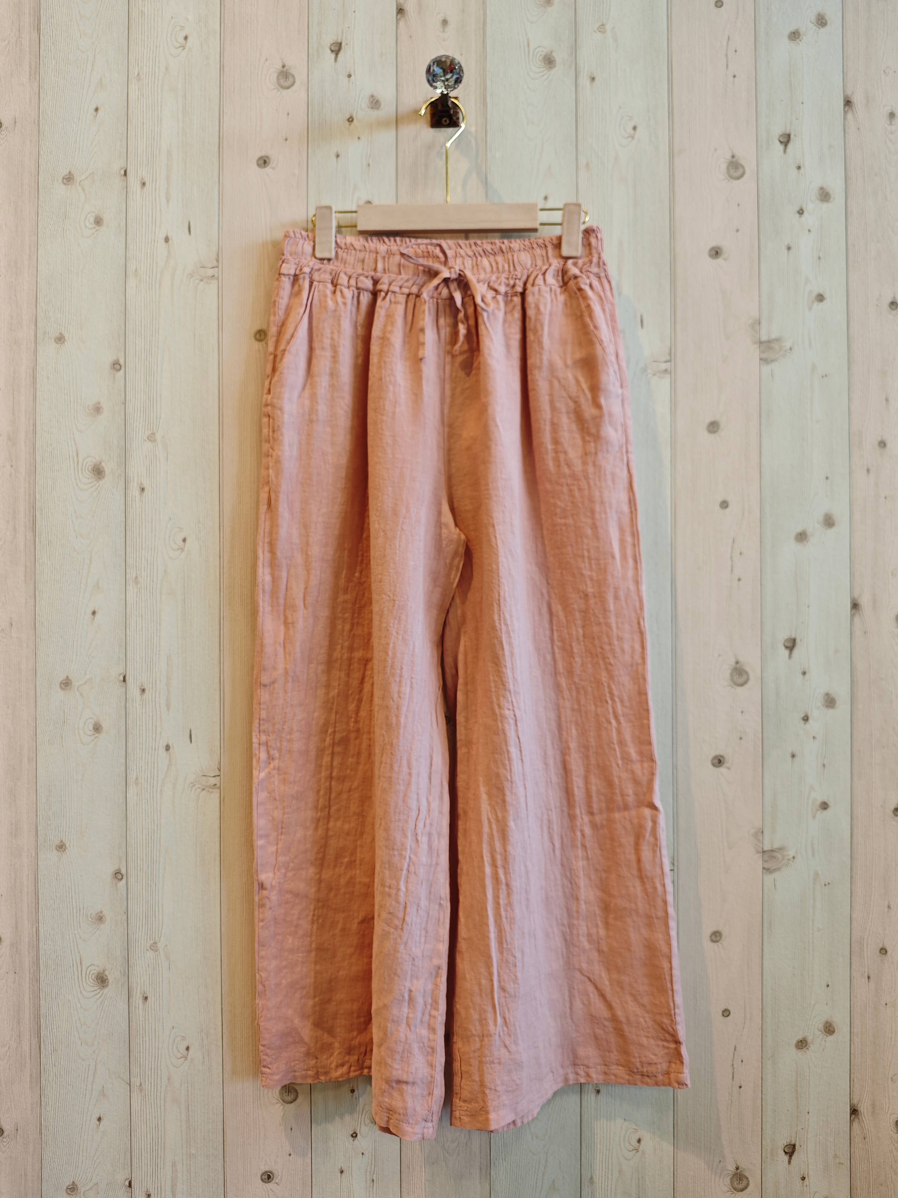 Hose mit geradem Beinschnitt 100% LEINEN