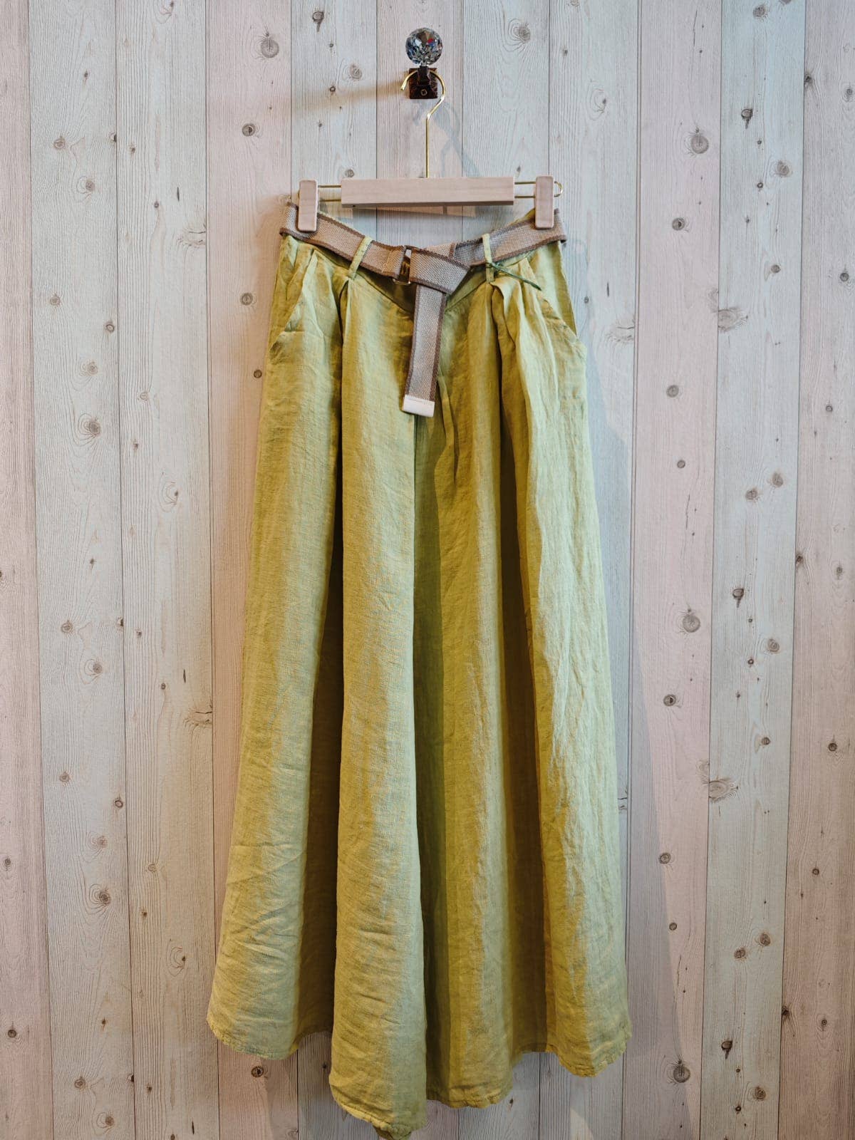 Hose mit Gürtel 100% LEINEN