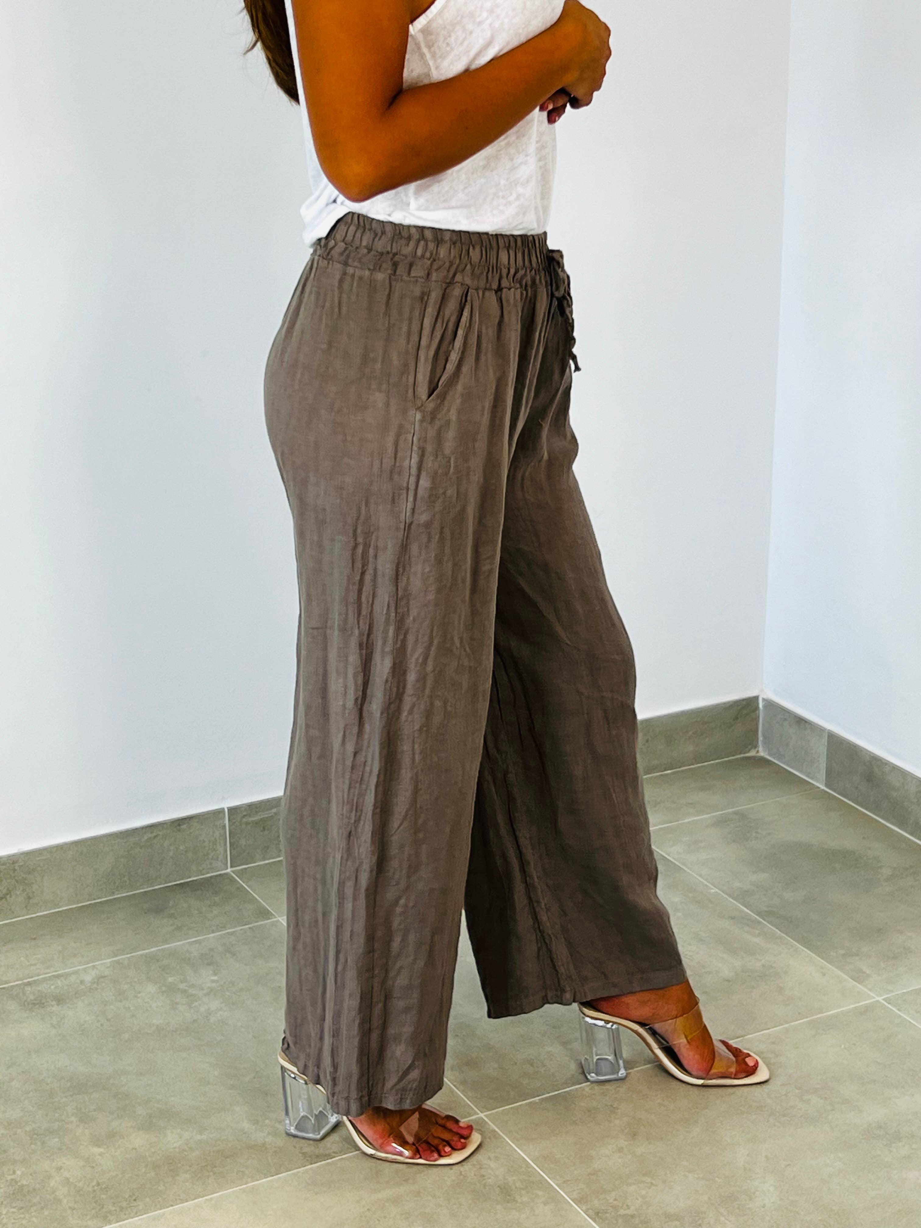 Hose mit geradem Beinschnitt 100% LEINEN