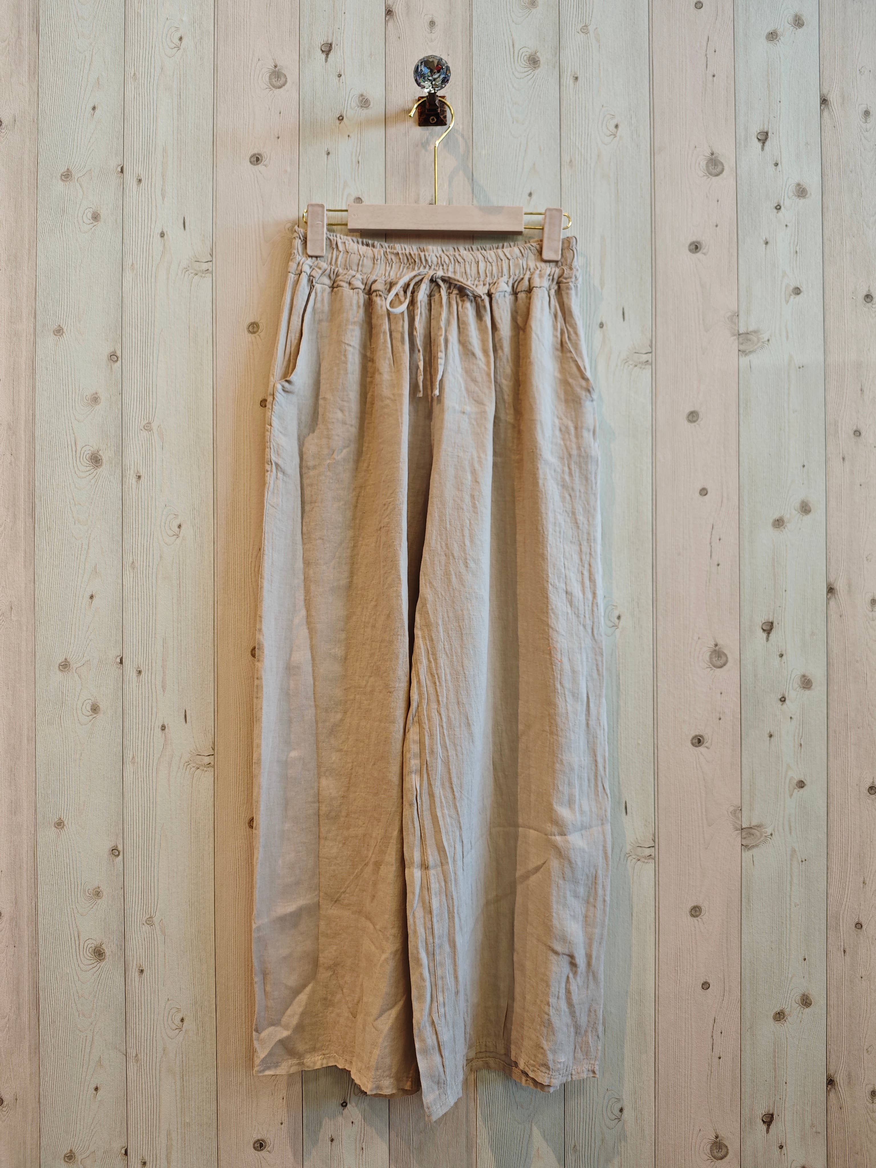 Hose mit geradem Beinschnitt 100% LEINEN