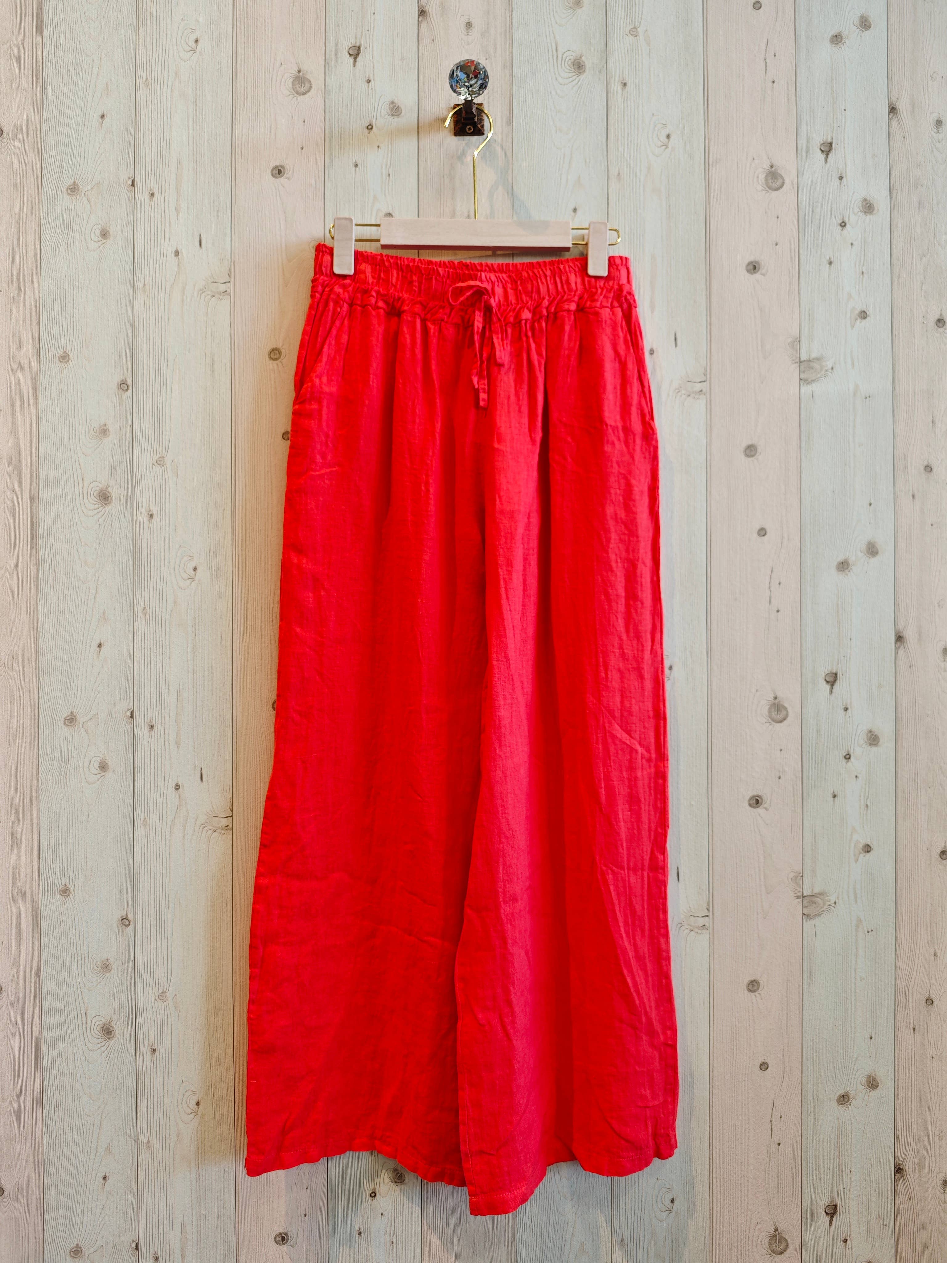 Hose mit geradem Beinschnitt 100% LEINEN