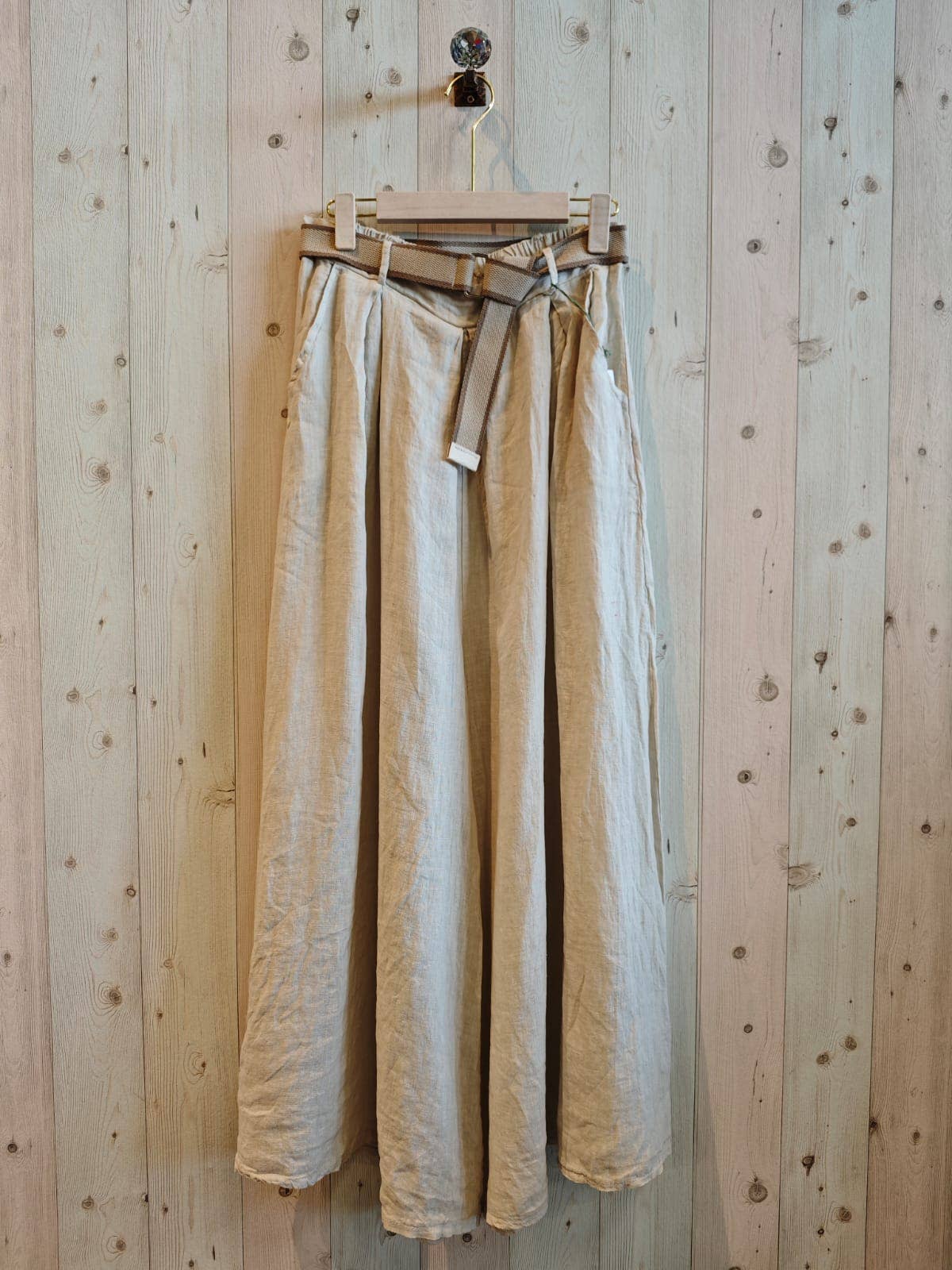 Hose mit Gürtel 100% LEINEN