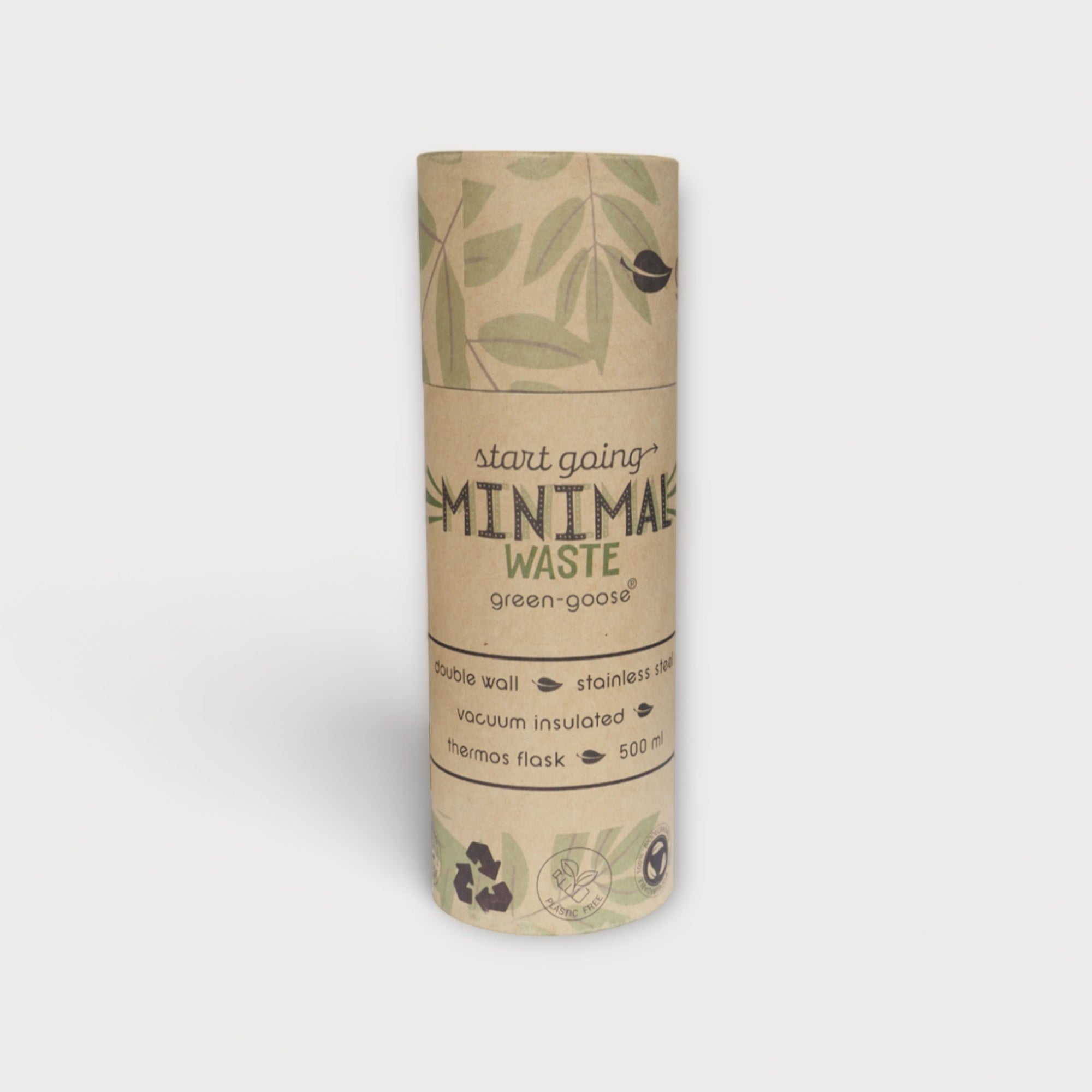 Edelstahl-Thermosflasche mit Bambusverschluss
