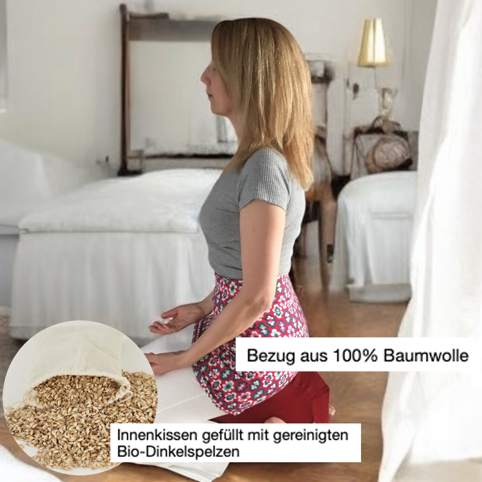 Meditationskissen BASIC – 15 cm hoch | personalisierbar