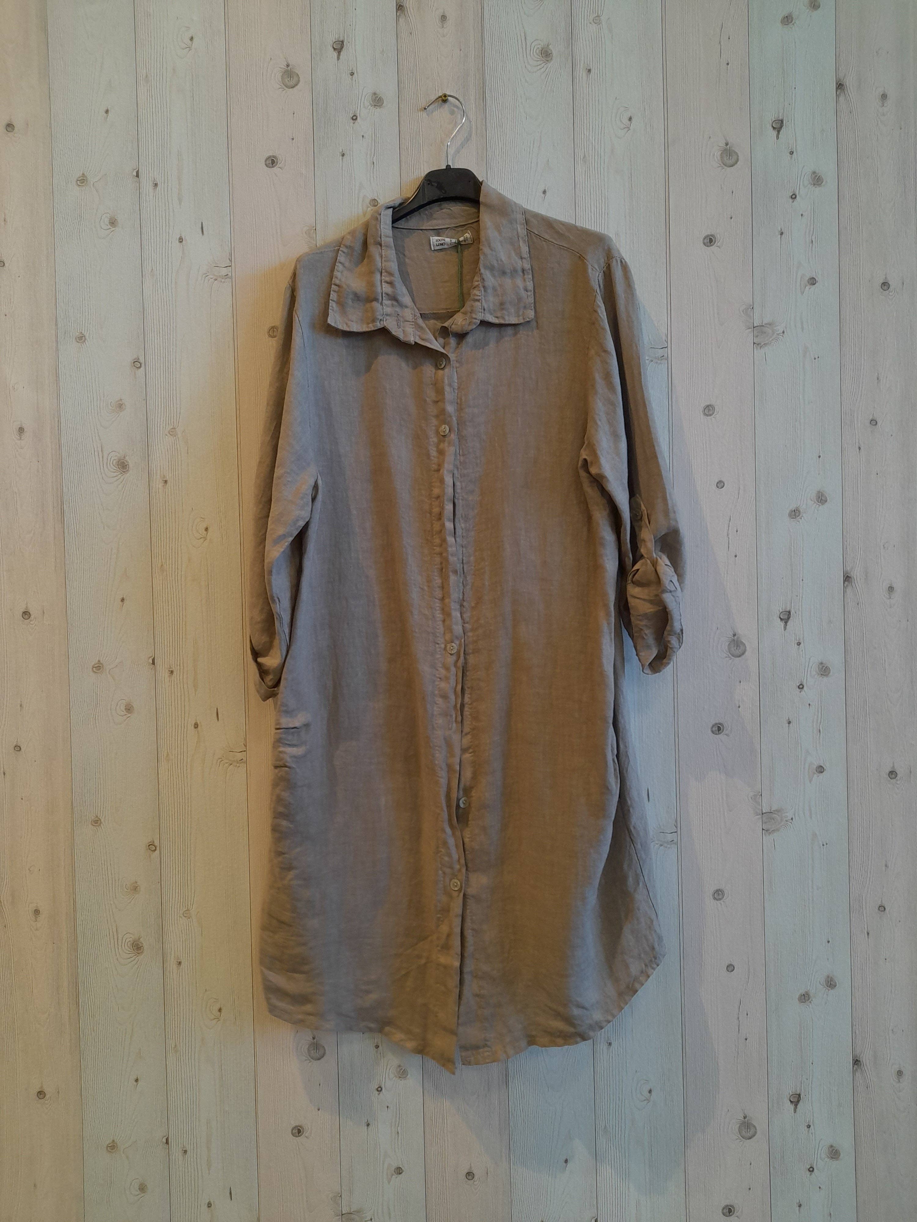 Kurzes Hemdkleid aus 100% LEINEN