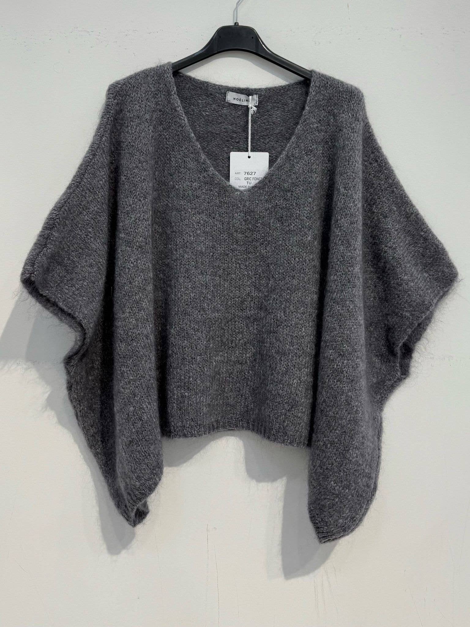 Mohair-Poncho-Pullover 7627