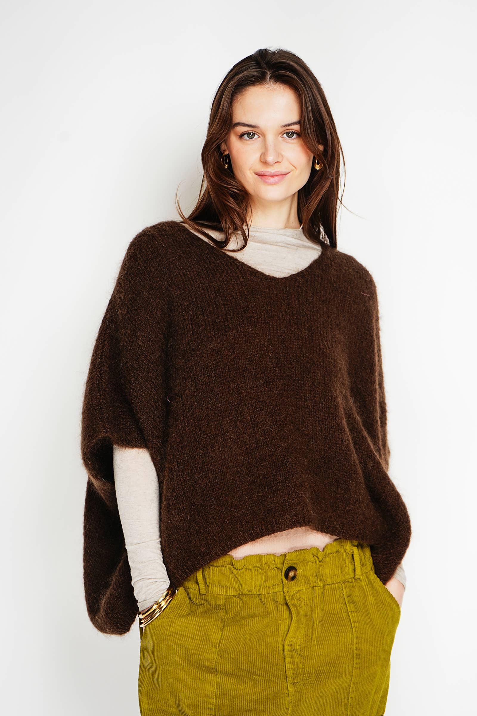 Mohair-Poncho-Pullover 7627