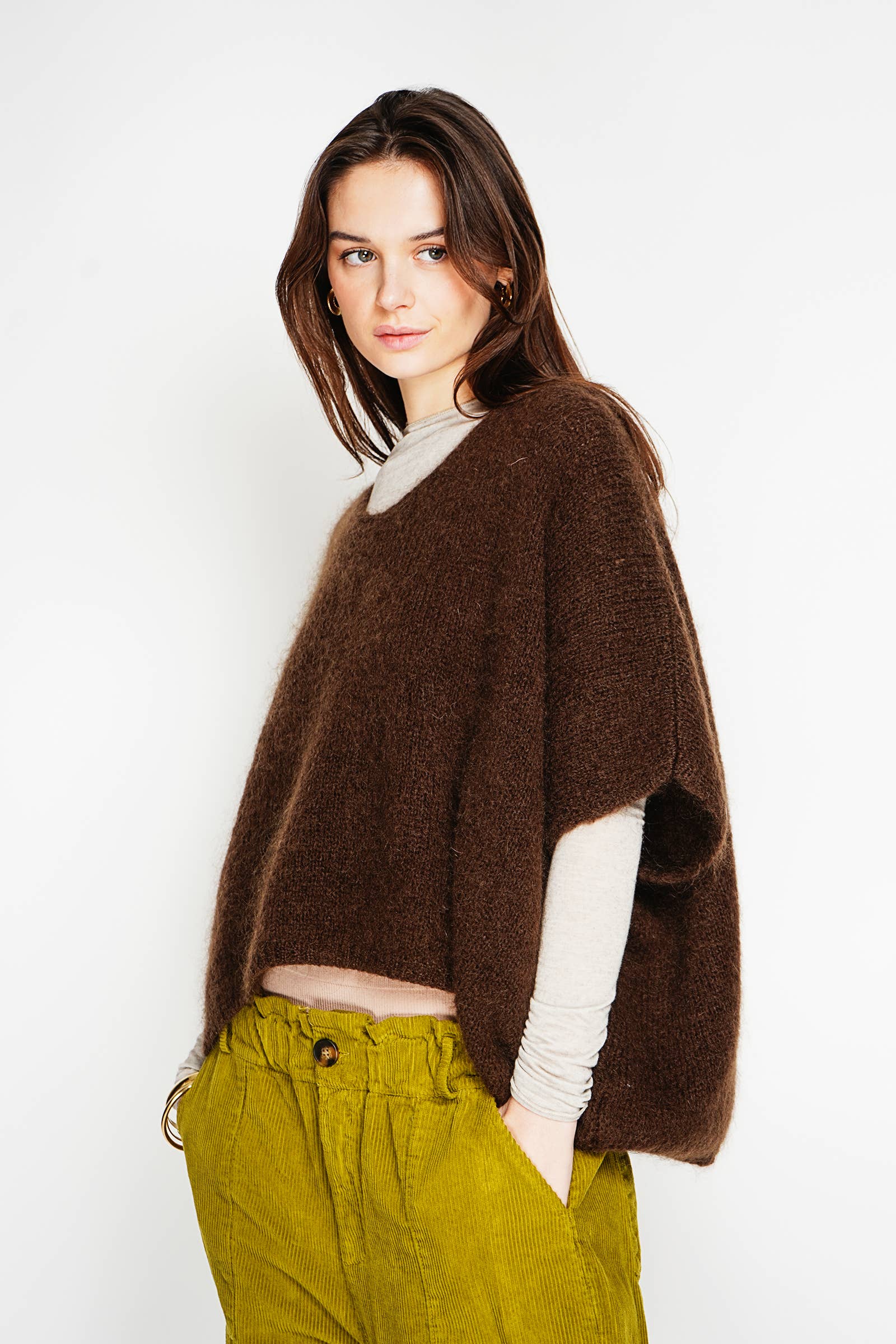 Mohair-Poncho-Pullover 7627