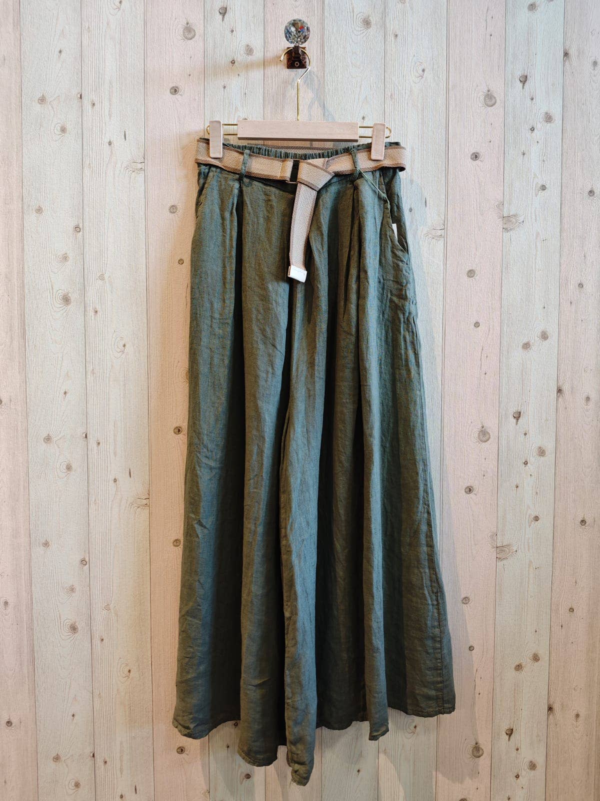 Hose mit Gürtel 100% LEINEN