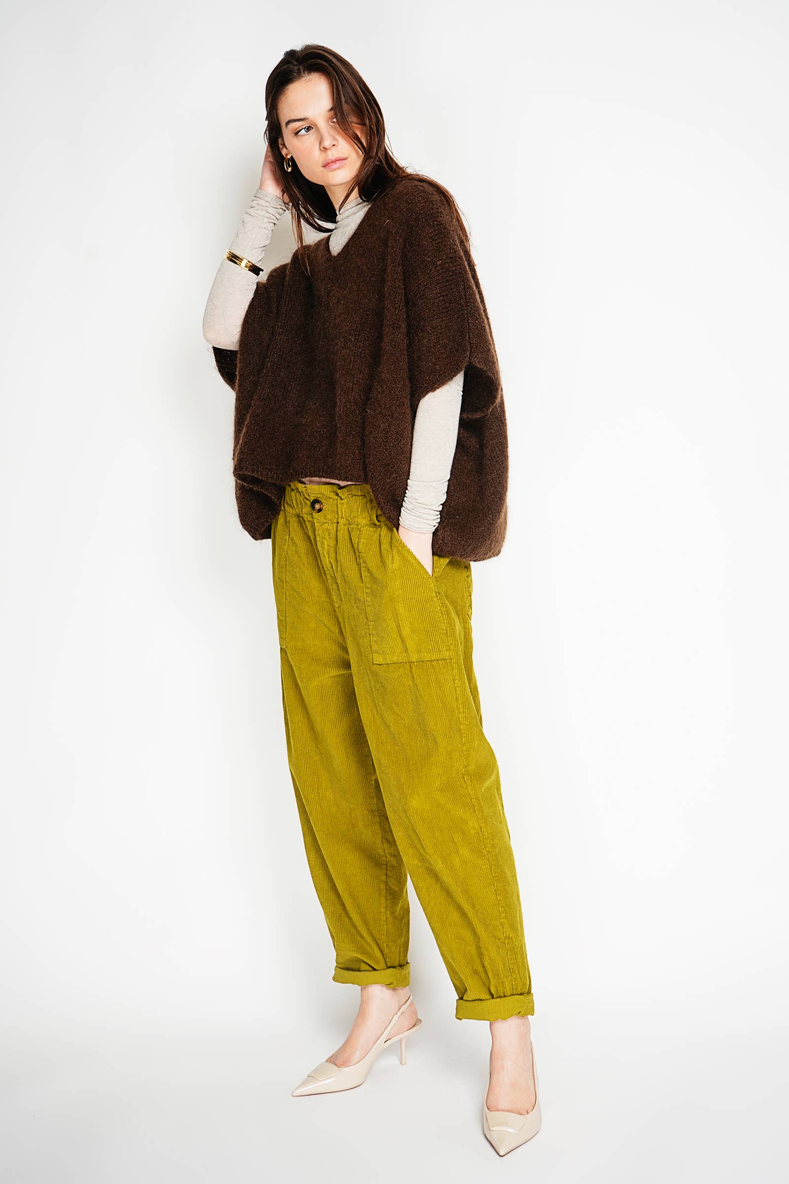 Mohair-Poncho-Pullover 7627
